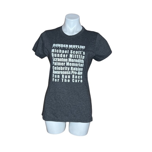 The Office Dunder Mifflin Fun Run Gray Stretchy Soft Shirt - Picture 1 of 5
